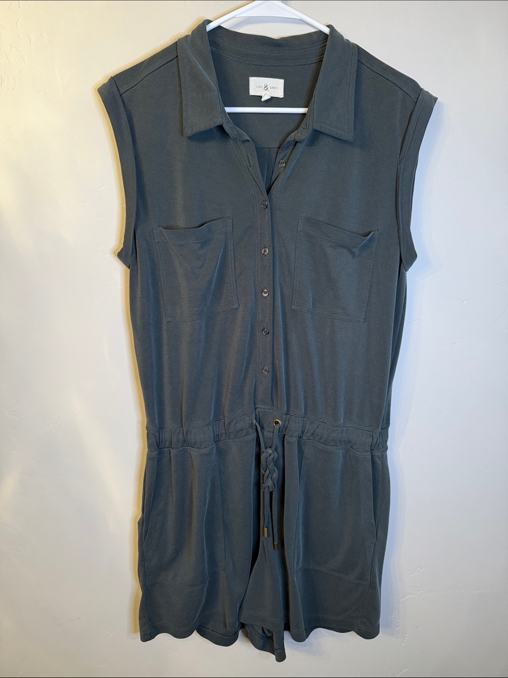 Lou & Grey Slate Gray Sleeveless Romper